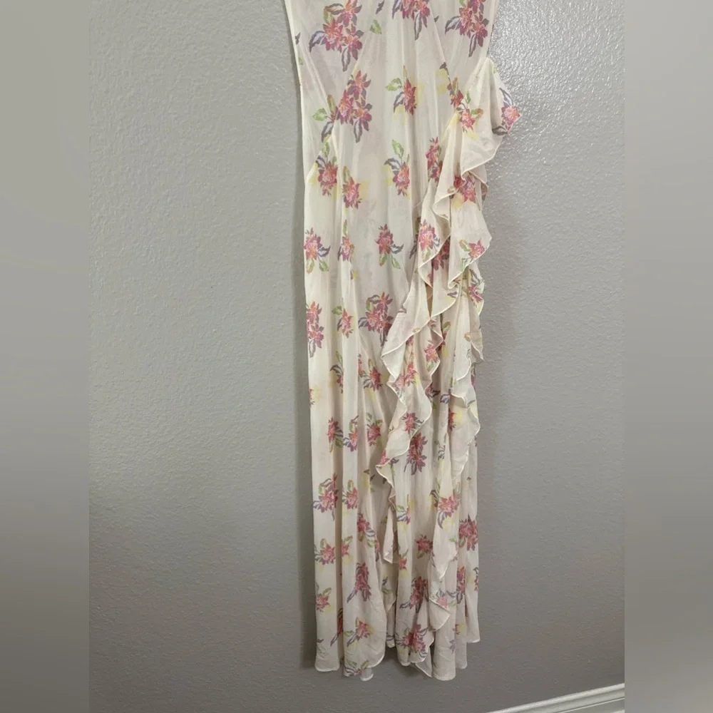 Free People Cream Pink Halter Sundress